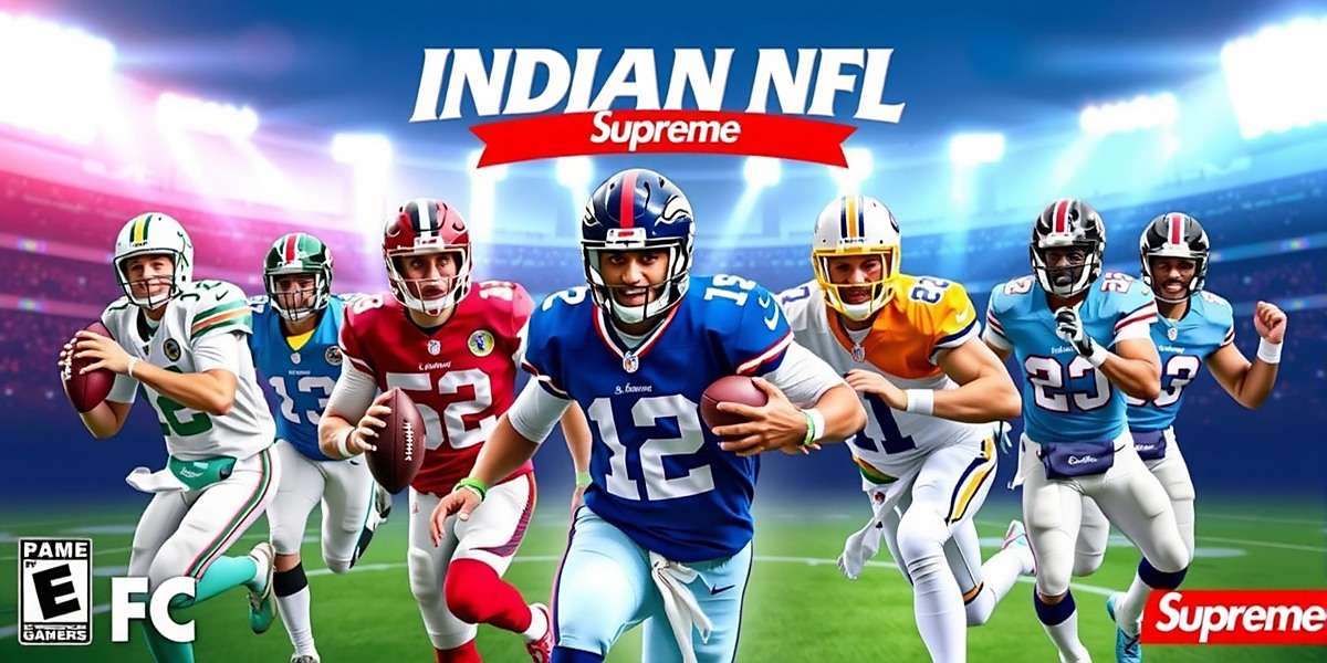 Indian NFL Supreme Official Cover Indian NFL Supreme game cover featuring American football players in jerseys with Indian flag colors