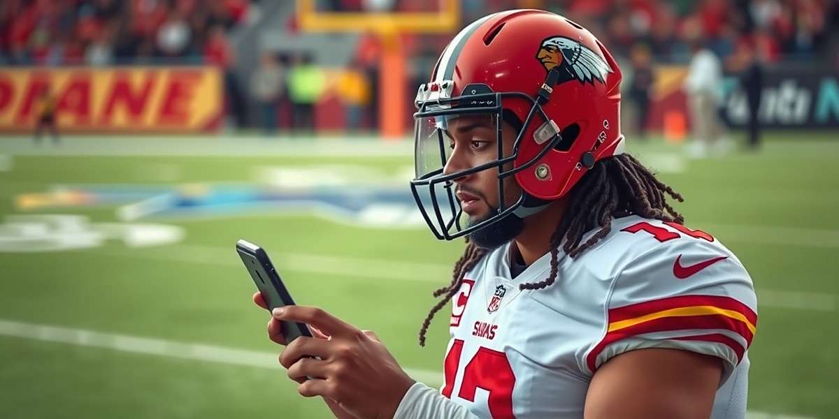 Indian NFL Supreme Strategy Planning Indian NFL Supreme player analyzing game statistics on a mobile device